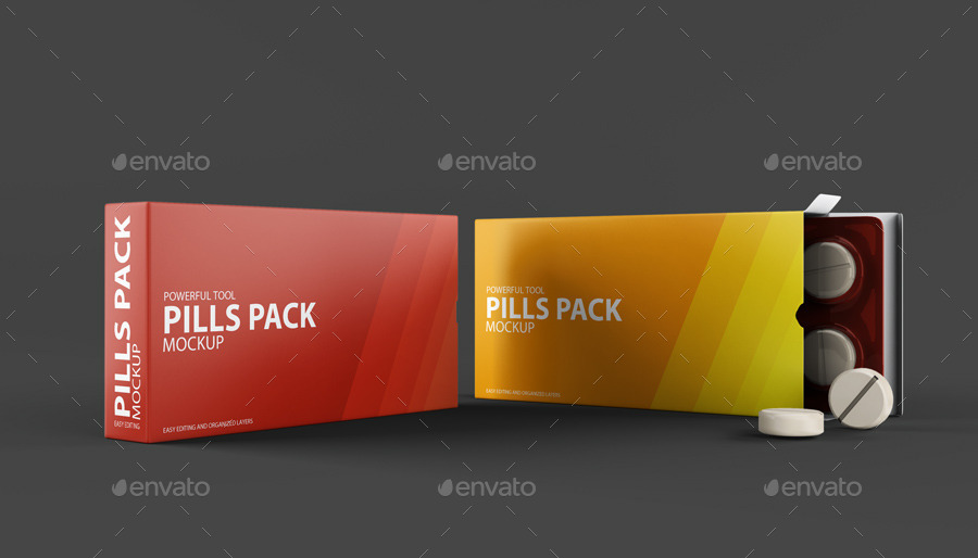 Pills Package Blister Box Mockup by L5Design GraphicRiver